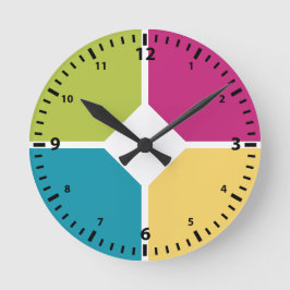 SOMMERFARBEN Quadranten Fakultatives MONOGRAMM Runde Wanduhr