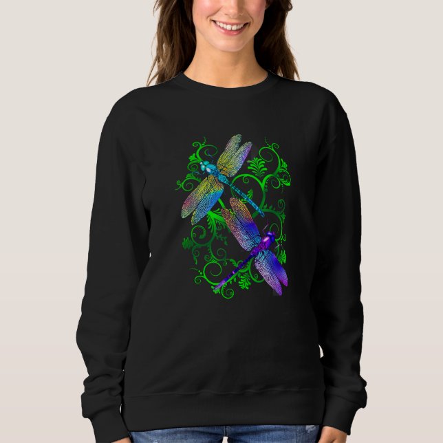 Sommerfarbenfrohe Libellen im Garten Sweatshirt (Vorderseite)