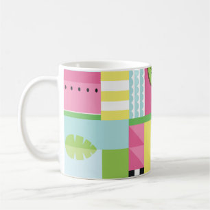 Sommerfarbenmosaik, Wassermelone Kiwi Frucht  Kaffeetasse