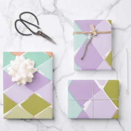 Sommerfarbenmuster Diamanten Geschenkpapier Set