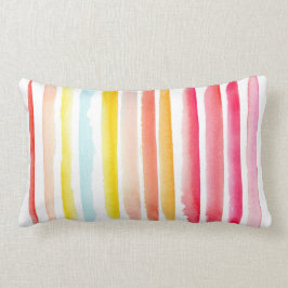 Sommerfarbig gestreifte Wasserfarbe Lendenkissen