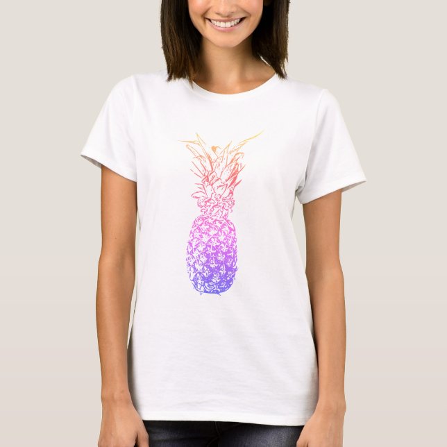 Sommerfarbige Ananas T-Shirt (Vorderseite)