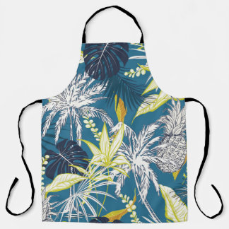 Sommerfarbige tropische Blätter und Obst  Schürze