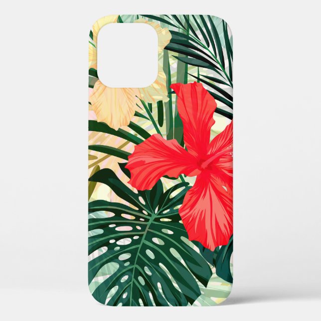 Sommerfarbiges hawaiianisches nahtloses Muster mit Case-Mate iPhone Hülle (Rückseite)