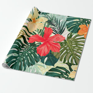 Sommerfarbiges hawaiianisches nahtloses Muster mit Geschenkpapier