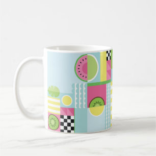 Sommerfarbiges Mosaik, Wassermelone Kiwi-Obst Kaffeetasse