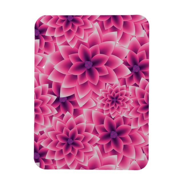Sommerfarbiges Muster lila Dahlia Magnet (Vertikal)