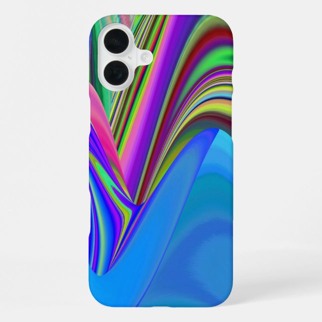 Sommerfeeling , Abstrakte 3D Regenbogenkunst iPhone Hülle (Rückseite)