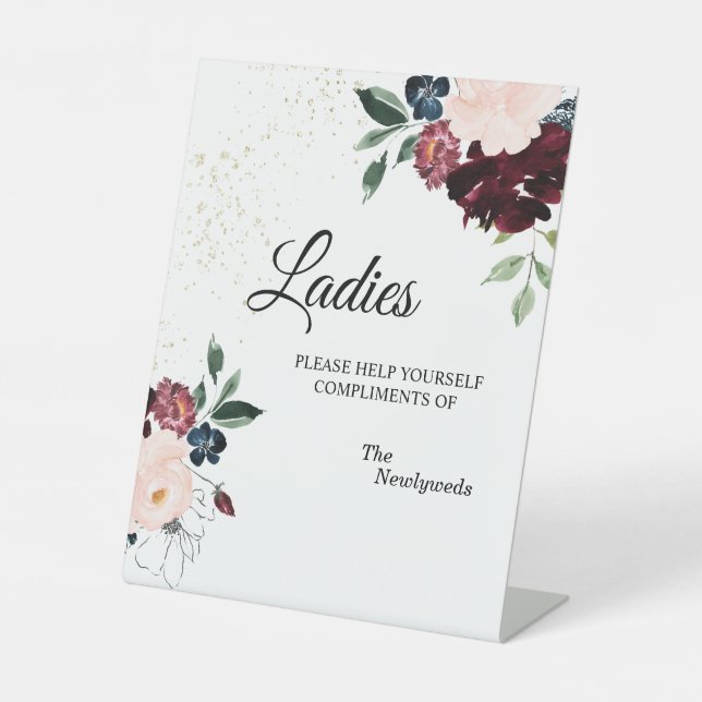 Sommerfeier Hochzeit Damen Badezimmer Sockelschild (Vorderseite)