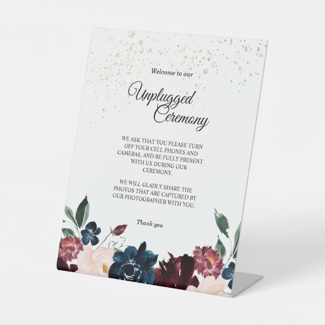 Sommerfeier Hochzeit ohne Steckdose Zeremonie Sockelschild (Vorderseite)