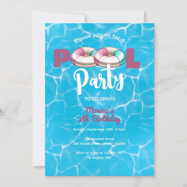 Sommerfeier im Pool Einladung (Vorderseite)