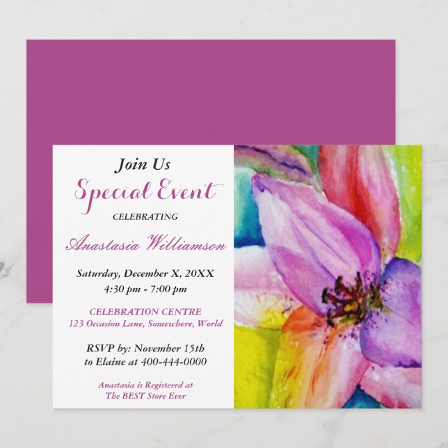 SOMMERFEIERUNGSEREIGNIS PARTY INVITE EINLADUNG (Vorne/Hinten)