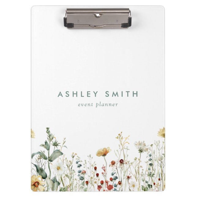 Sommerfeld der Wildblume Klemmbrett (Vorderseite)