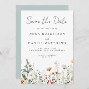 Sommerfeld der Wildblume Save The Date
