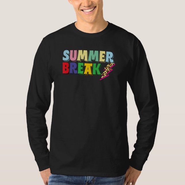 Sommerferien Lehrer gestresster Leopard Blitz T-Shirt (Vorderseite)