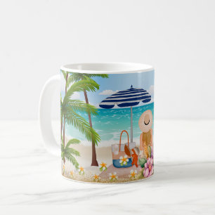 Sommerferien, Luxusurlaub am Meer Kaffee Kaffeetasse