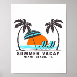 Sommerferien Miami Beach Florida USA Strandurlaub Poster