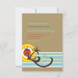 Sommerferien Palmen Strand Hochzeitsempfang Karte