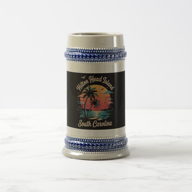 Sommerferien Retro South Carolina Bierglas (Mittel)