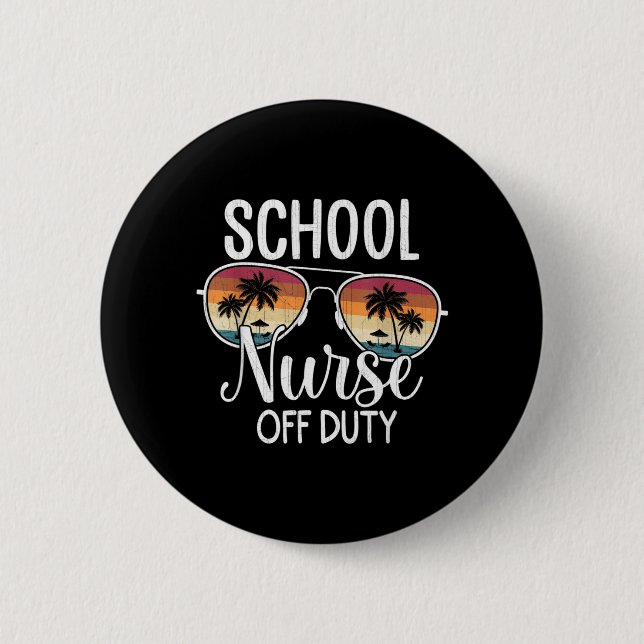 Sommerferien Schule Jahresende Schulkrankenschwest Button (Vorderseite)