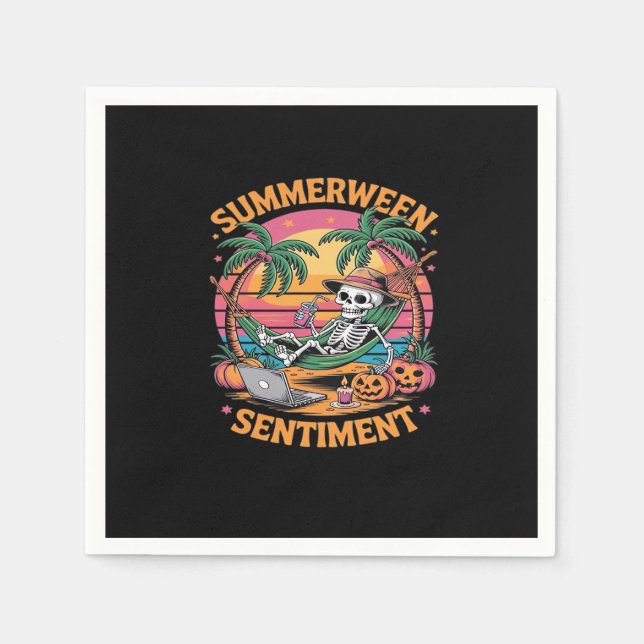 Sommerferien, Sommer, Skelett Serviette (Vorderseite)