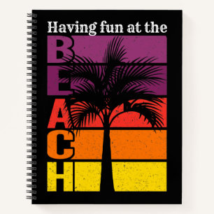 Sommerferien Spaß am Strand Retro Notizbuch