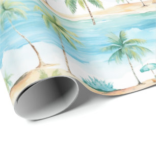 Sommerferien Strand Palmen - Geschenkpapier