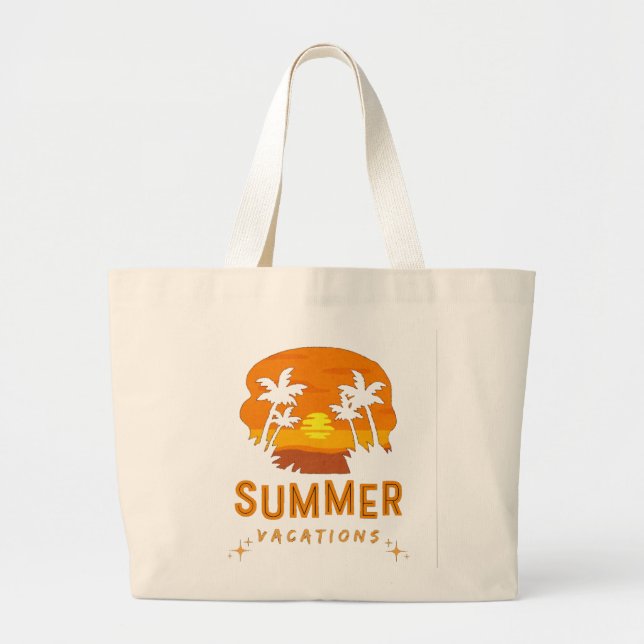 Sommerferien-Themen-Tasche Jumbo Stoffbeutel (Vorne)
