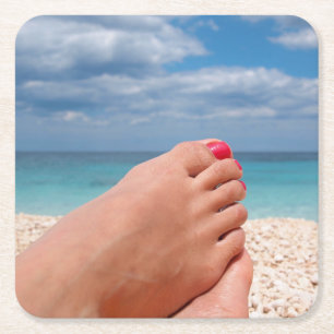 Sommerferien-Untersetzer Rechteckiger Pappuntersetzer