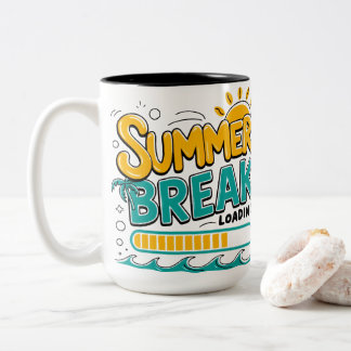 Sommerferien werden geladen Lustiger Urlaub Strand Zweifarbige Tasse