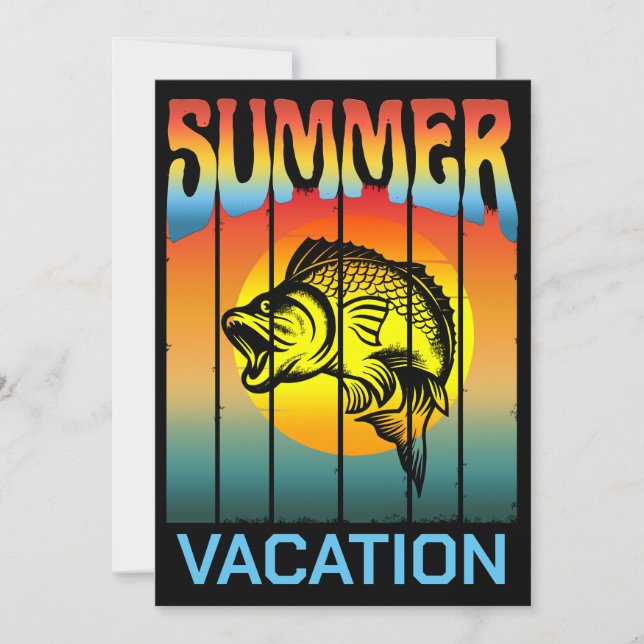 SOMMERFERIENFANG OCEAN SUNSET EINLADUNG (Vorderseite)
