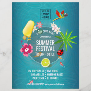Sommerfest-Club mit individuellem Foto und Logo Flyer