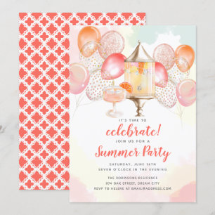 Sommerfest Party Drink Balloons Einladung