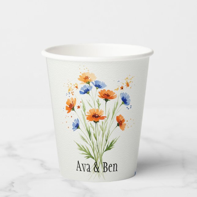 Sommerfeste Wildblume Pappbecher (Vorderseite)