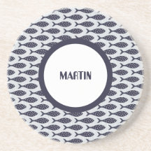 Sommerfisch Texturierte Muster blau weiß