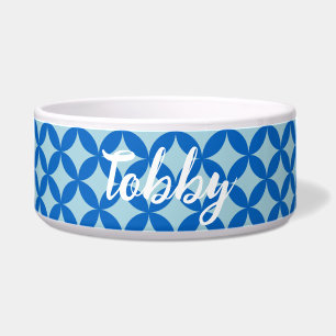 Sommerfliese mit Azurkeln auf Babyblau Napf
