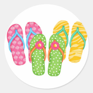 Sommerflip Flops Runder Aufkleber