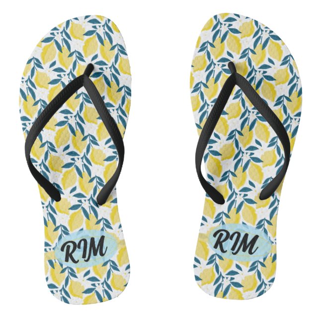 Sommerflip Flops - Zitronenmuster Erstgelb Flip Flops (Fußbett)