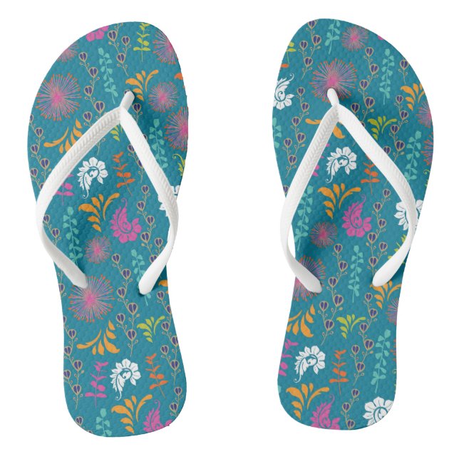 Sommerflorale Flip Flops (Fußbett)
