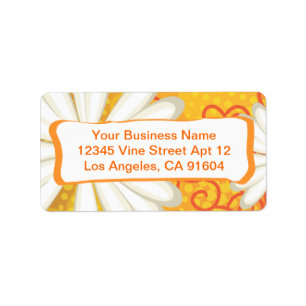 Sommerflorale gepunktete Stamm Daisy Tattoo Muster Adressaufkleber