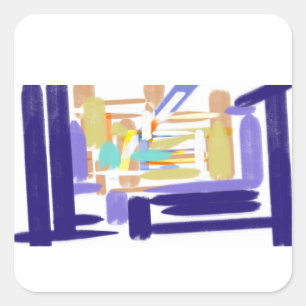 Sommerfreude am Mantarochen Quadratischer Aufkleber