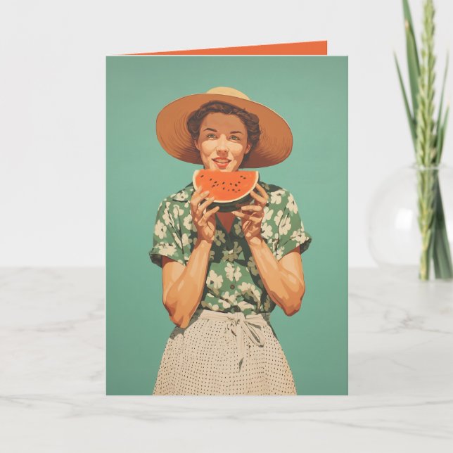 Sommerfreude mit Watermelon Einladung (Vorderseite)