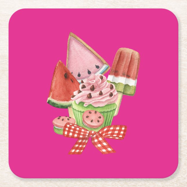 Sommerfreuden Rechteckiger Pappuntersetzer (Vorderseite)