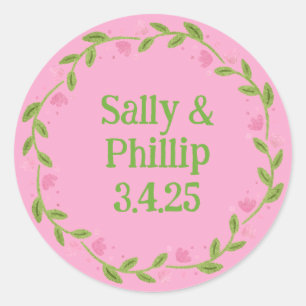 Sommerfrische Rosa Tulip Blumenstrauß Runder Aufkleber