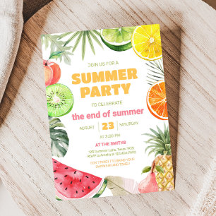 Sommerfrüchte Ende der Sommer-Party Einladung