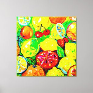 "Sommerfrüchte" Niedliche Kunst. Jetzt kaufen Leinwanddruck