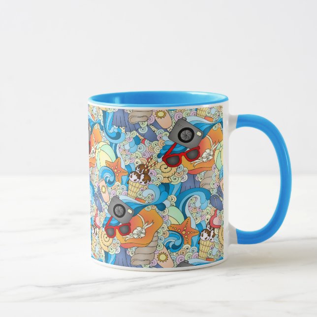 Sommerfußmuster Tasse (Rechts)