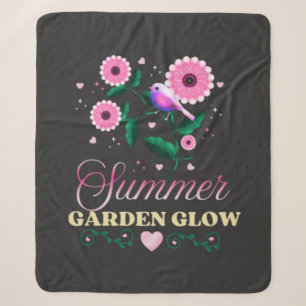 Sommergarten-Glanz-Vogel-Blumen-Botanik-Cottagecor Sherpadecke