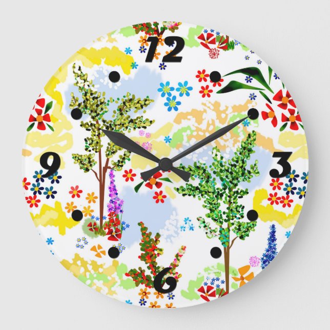 Sommergarten Große Wanduhr (Vorderseite)