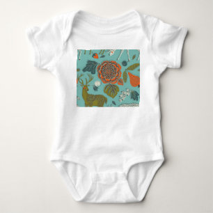 Sommergarten Hirsch Nahtlose Illustration. Baby Strampler